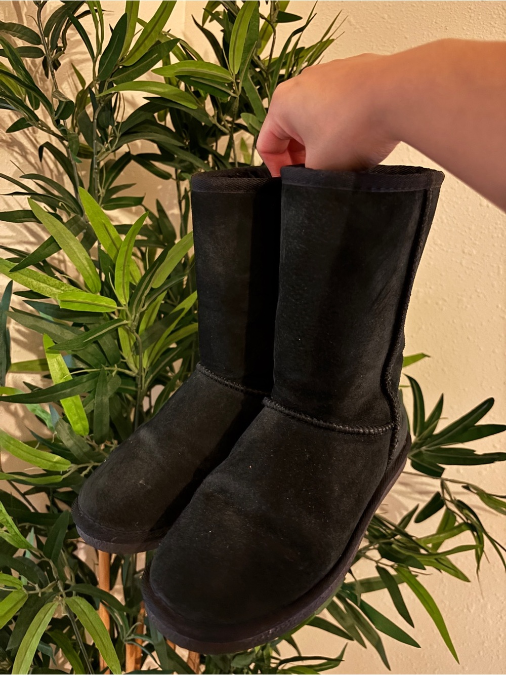 L.A.M.B. Black Suede Mid-Calf Boots size 6